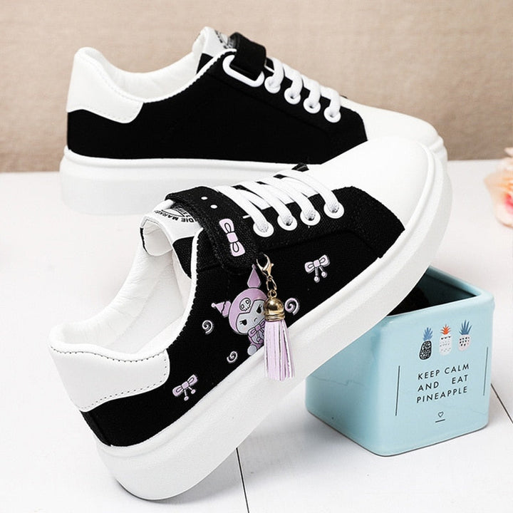 Luna Canvas Sneakers - Kawaii Stijl voor Alle Seizoenen