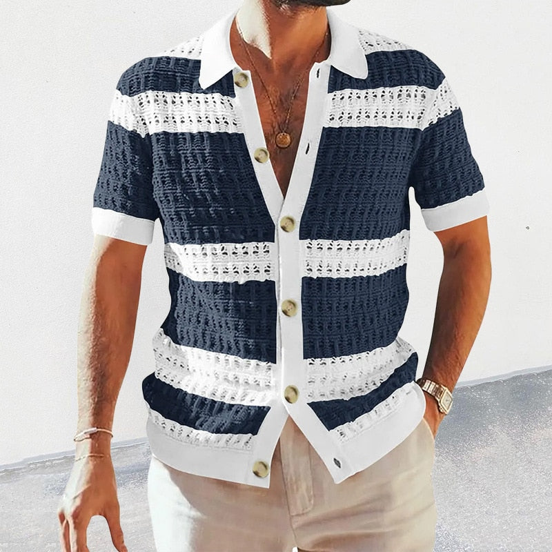 Thomas - Gestreepte Gebreide Cardigan